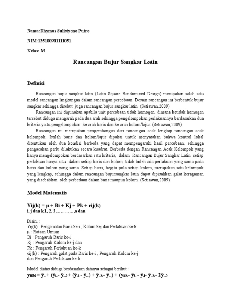 Contoh Soal Rancangan Bujur Sangkar Latin Pdf Contoh