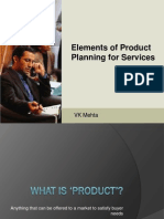Elements of Product Planning For Services: VK Mehta