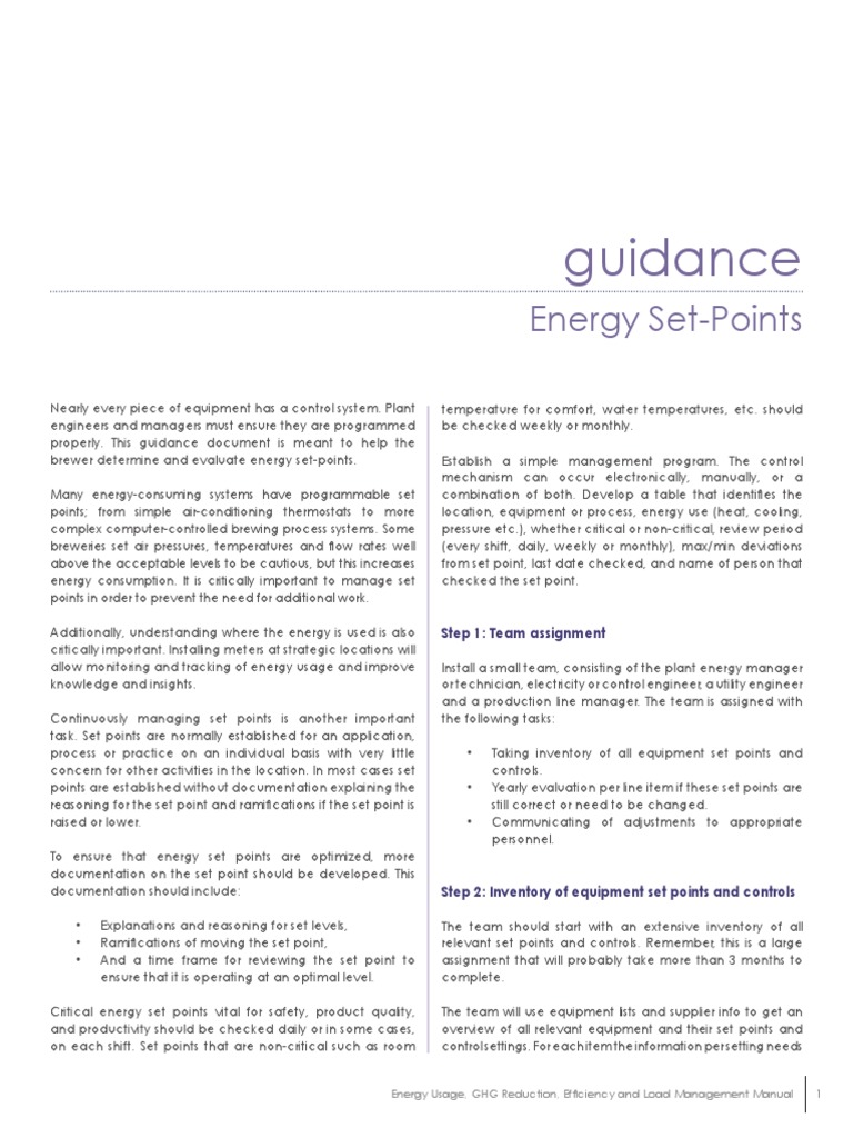 Energy Set Points PDF Boiler Hvac