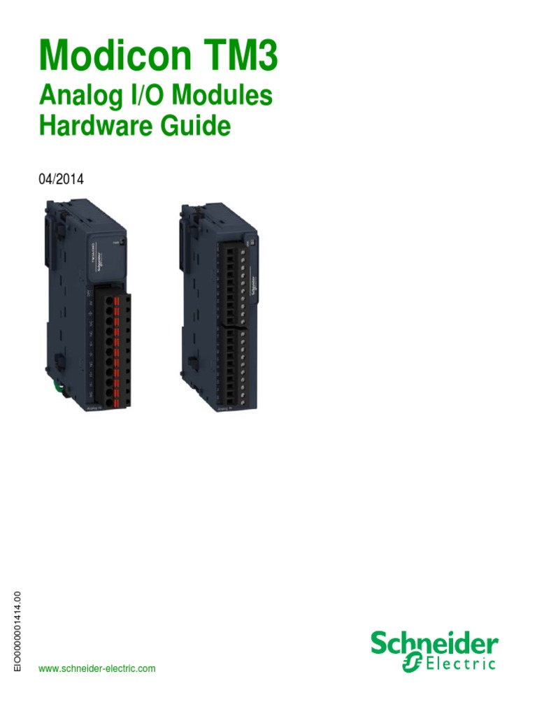 Modicon-TM3 Analog IO Modules Hardware Guide | PDF | Cable | Electrical ...