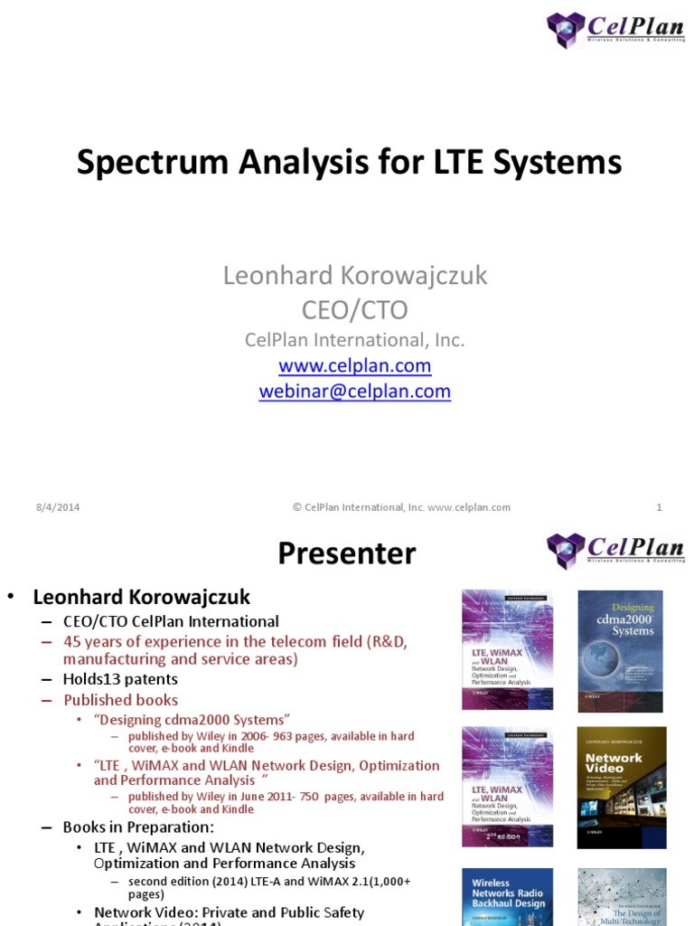 Webinar 6 Spectrum Analysis For LTE Systems Rev7 | PDF