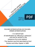 Fischer Esterification Reaction Mechanism
