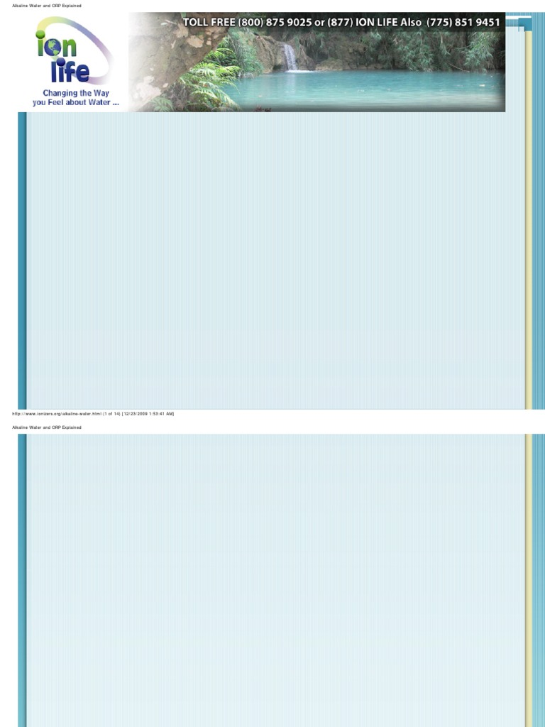 Alkaline Water and ORP Explained | PDF | Ion | Ph