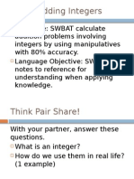 adding integers with manipulatives