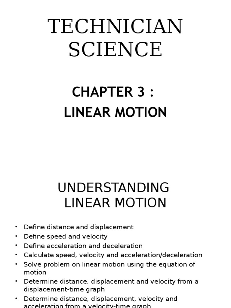 Chapter 3 Linear Motion PDF Velocity Acceleration