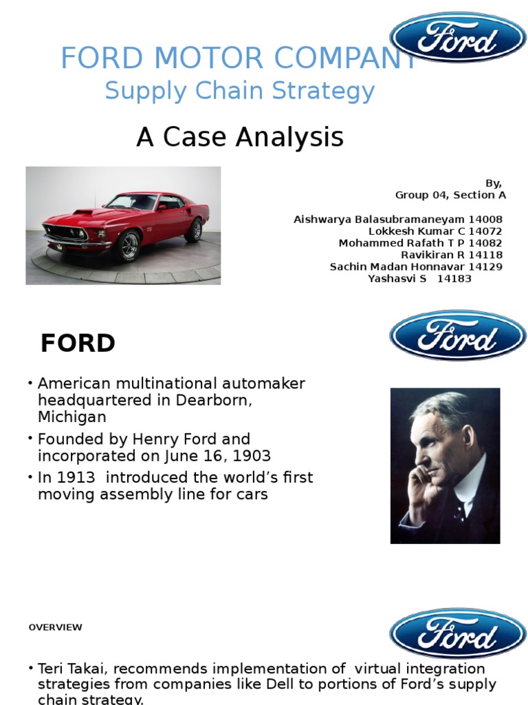Ford Supply Chain PDF Supply Chain Ford Motor Company