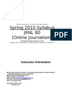 Spring 2010 Syllabus JRNL 80 (Online Journalism)