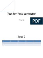 Test For First Semester