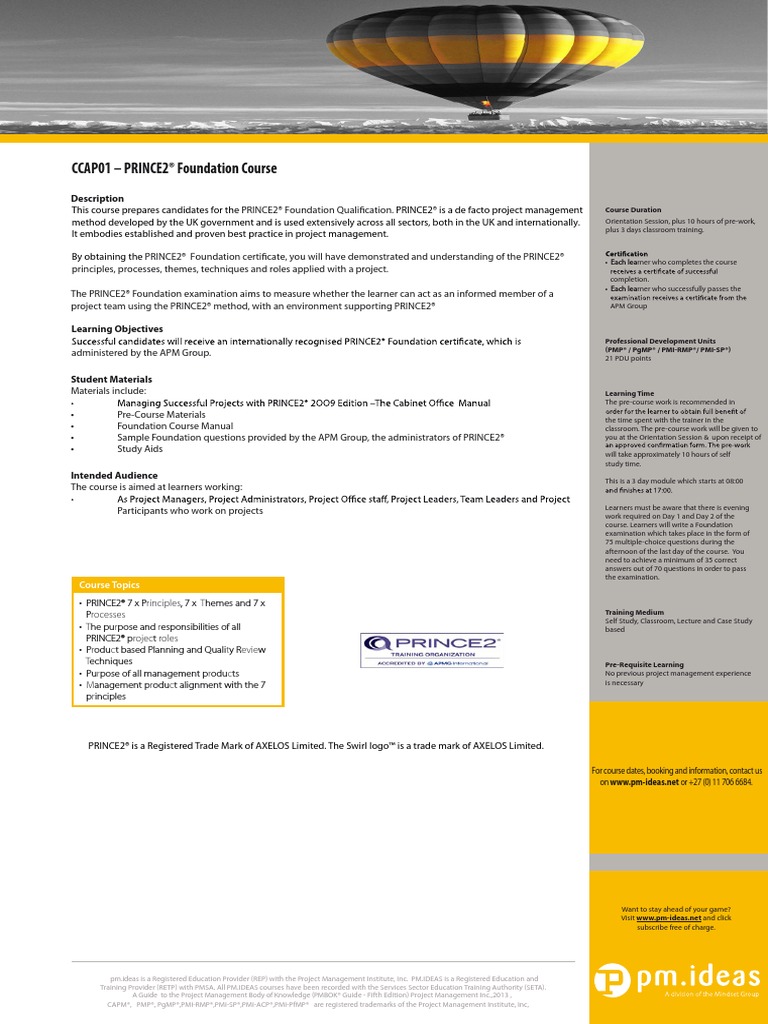 PRINCE2-Foundation Zertifikatsfragen