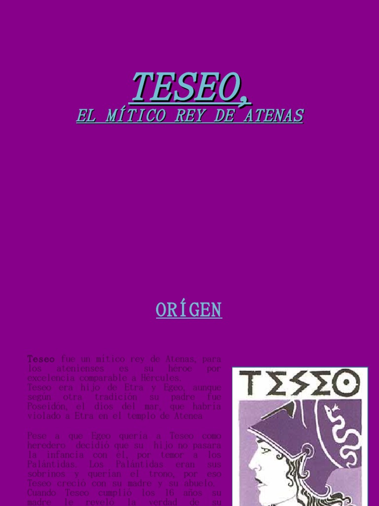 Teseo, El Mítico Rey de Atenas | PDF | Teseo | Minotauro