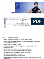Job Description, Job Specification & Psychometric Test For "Flight Attendants"
