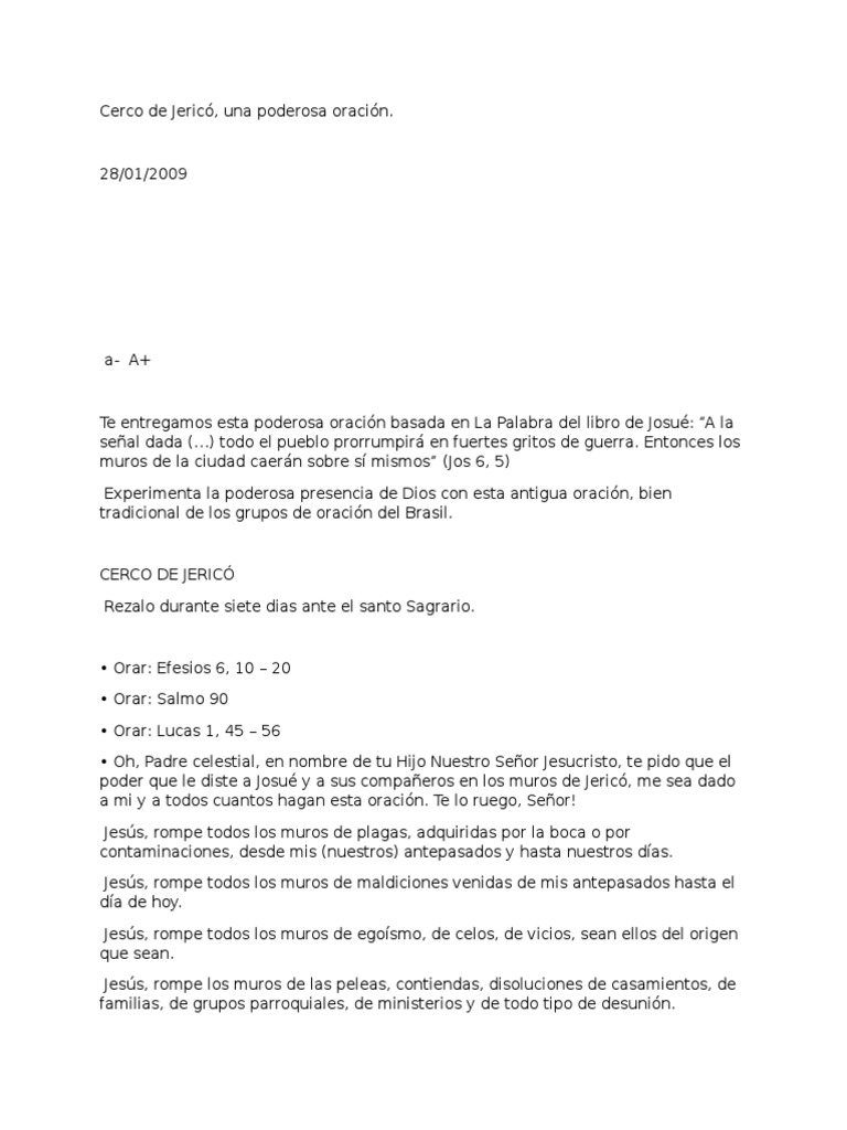 Cerco De Jericó Pdf Oración Jesús