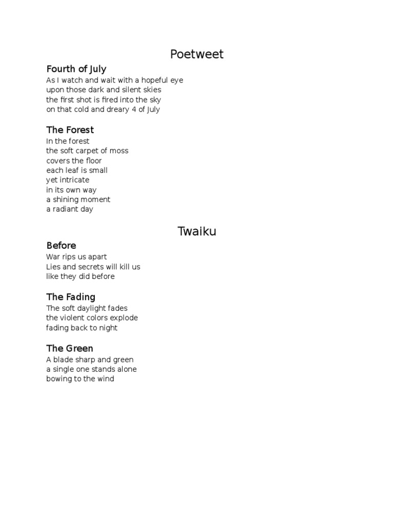 Fivepoems | PDF | Poetry