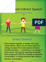 Direct and Indirect Speech: Muhammad Kazim Sadiq 8B