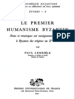 Paul Lemerle Le Premier Humanisme Byzantin