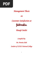 Management Thesis - Customer Satisfaction at Fabindia