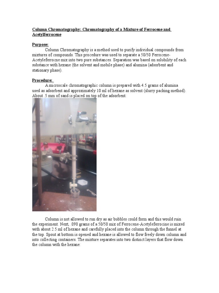 Column Chromatography PDF Elution Chromatography