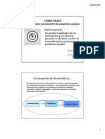 CURSO-TALLER Formulación y Evaluación de Proyectos Sociales