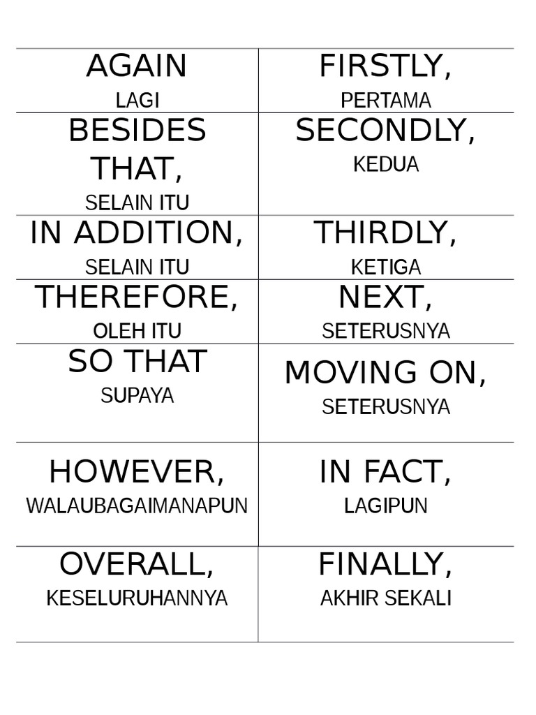 Bilingual Transition Words Guide | PDF