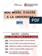 Proves PAU 2010; document de la Generalitat