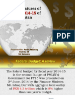 Salient Features of Budget 2014-15 of Pakistan