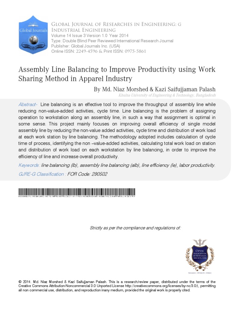 4 Assembly Line Balancing | PDF | Mathematical Optimization | Sewing