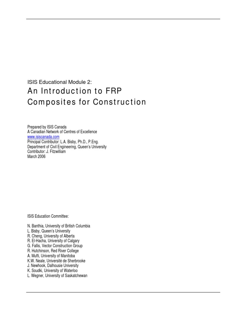 Introduction to FRP in Civil Engineering | PDF | Fibre Reinforced ...