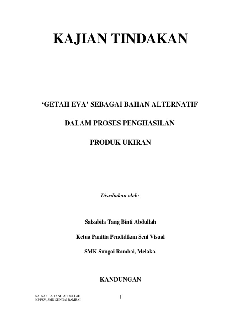 Kajian Tindakan 1 Ukiran Menengah Pdf