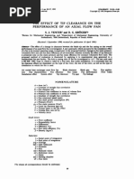 Effect of Tip Clearance On Performace of Axial Flow Fan