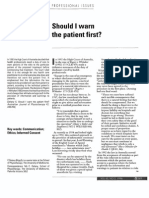 Should I: Warn The Patient First?