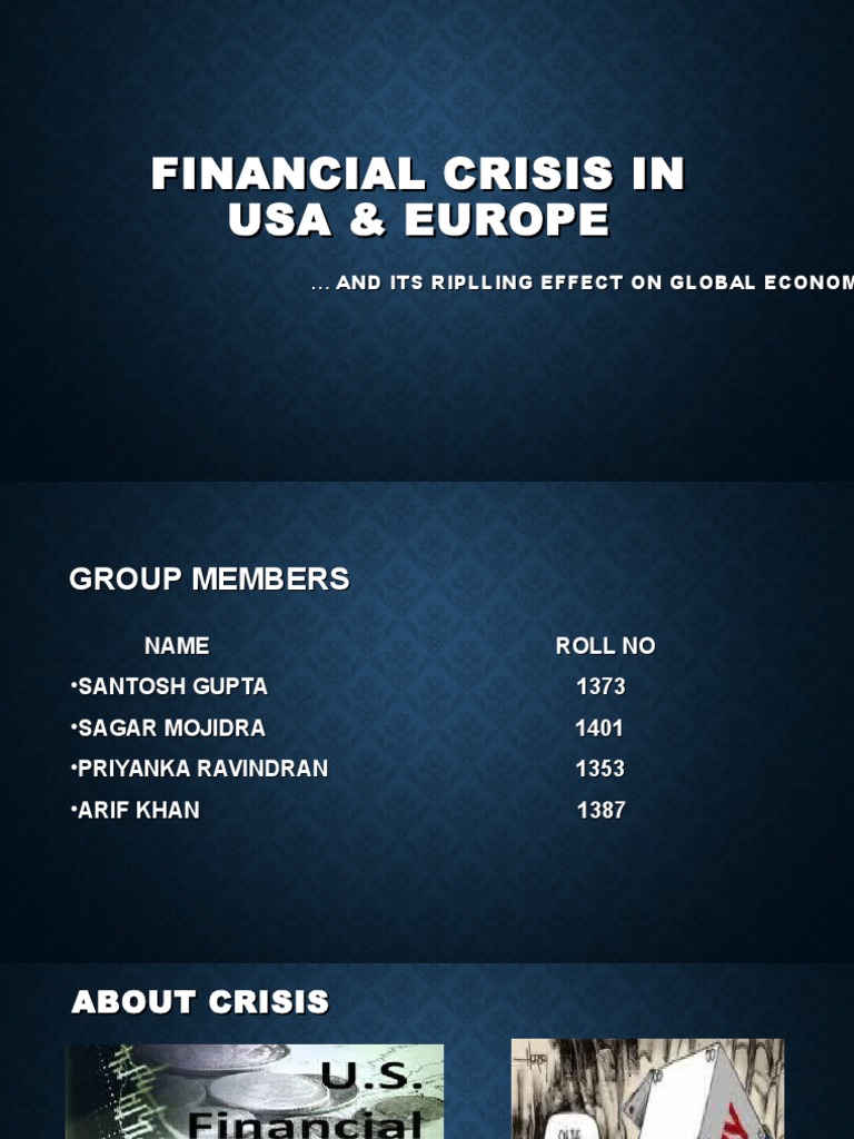 Financial Crisis in Usa & Europe | PDF | Euro | Financial Crisis Of ...
