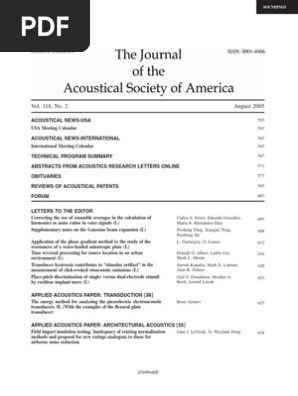 JASA 2005 - Volume 118 No.2 | PDF