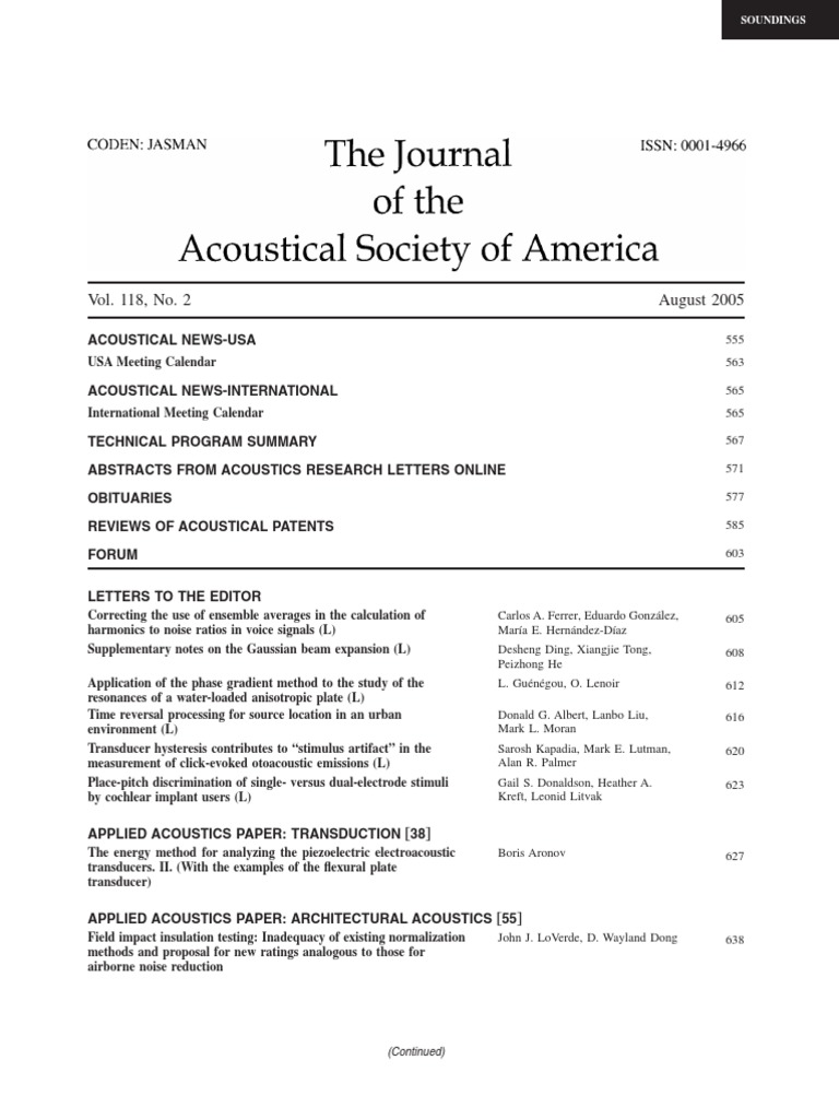 JASA 2005 - Volume 118 No.2 | PDF