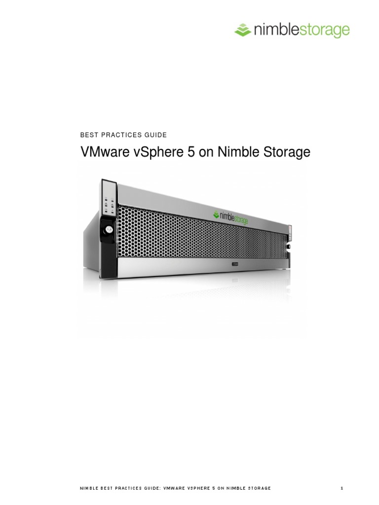 BPG Nimble Storage Vmware Vsphere5 PDF V Mware Virtual Machine