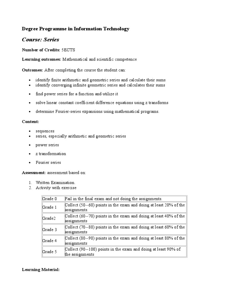 Information Technology Series Course Overview | PDF | Computers ...