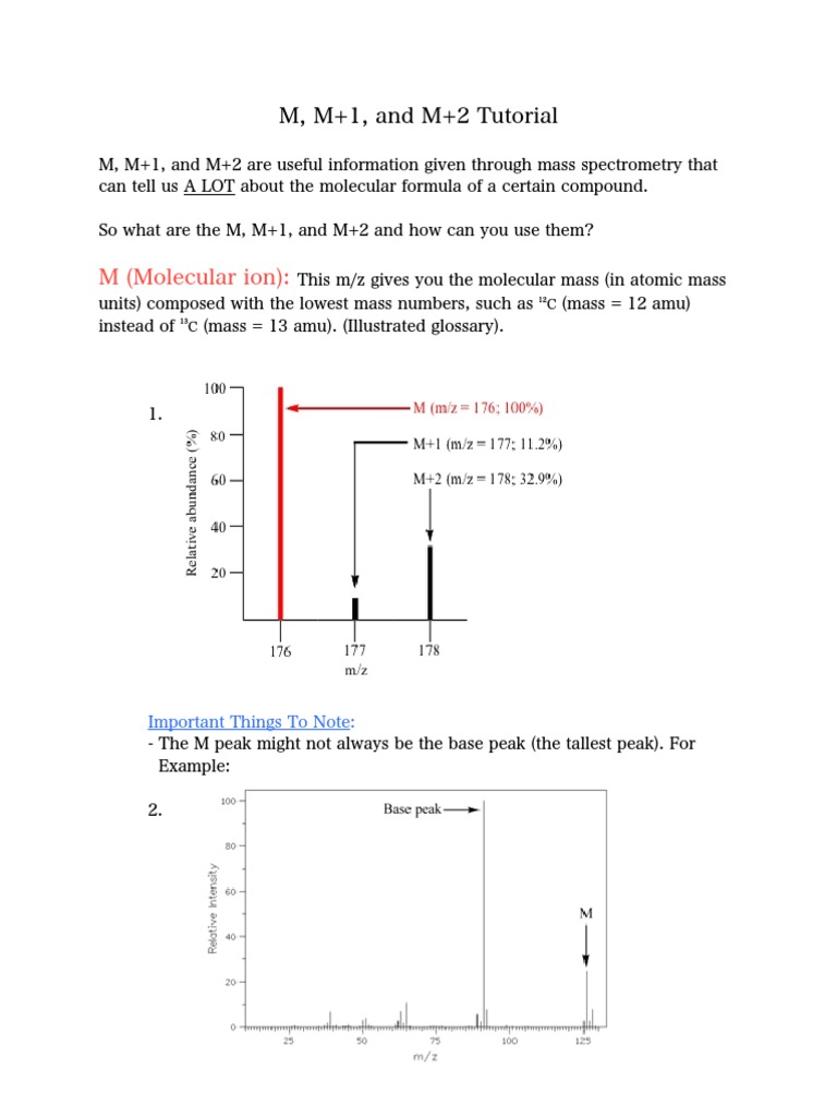 Tutorial M+1 | Download Free PDF | Mass To Charge Ratio | Mass Spectrometry
