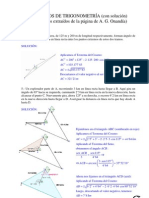 EJERCICIOS de TRIGONOMETRÍA (Con Solución) (Enunciados Extraídos