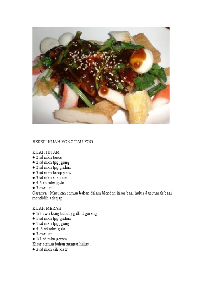 Resepi Kuah Yong Tau Foo Pdf