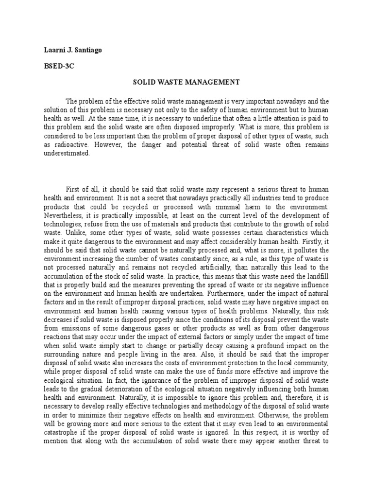 Effective Solid Waste Management Strategies | PDF | Waste Management ...
