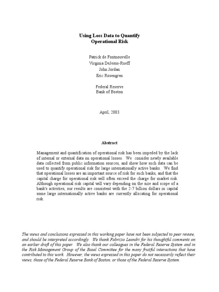 Quantifying Operational Risk with Data | PDF | Operational Risk | Logarithm