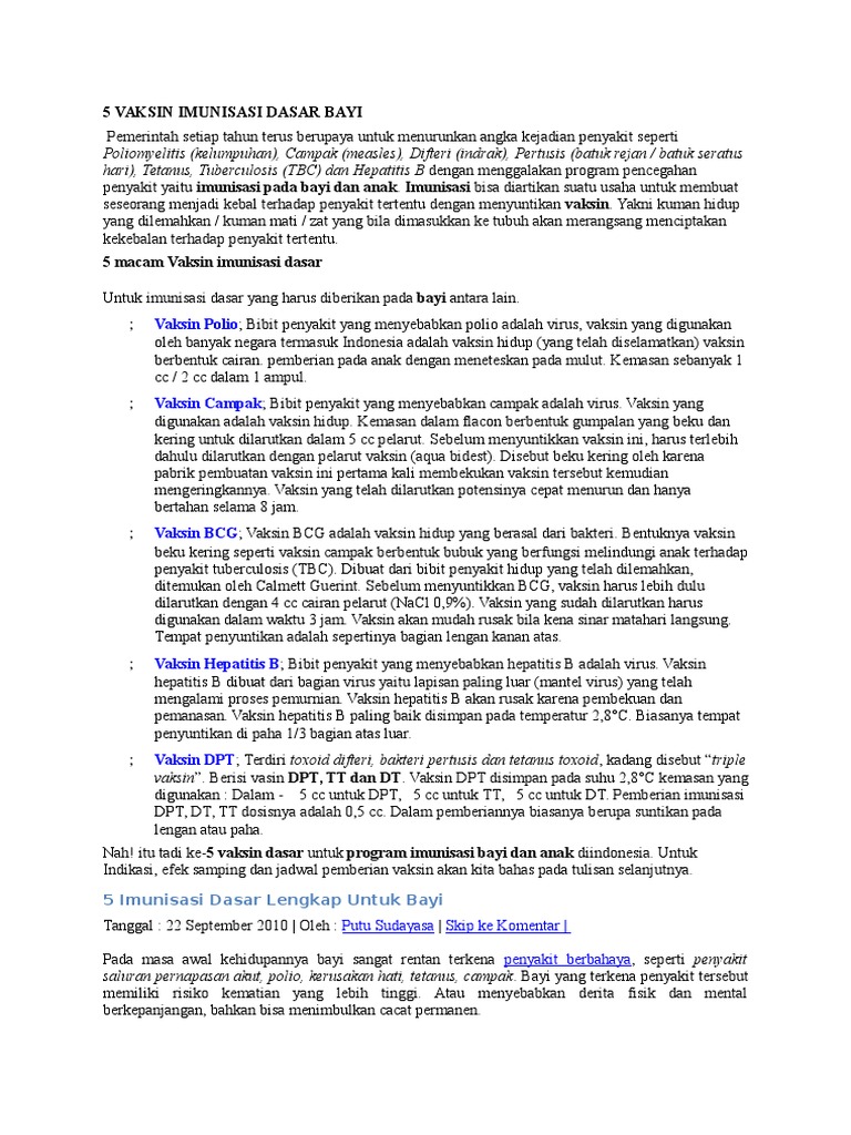 Vaksin Dan Imunisasi Informasi