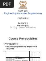 Engineering Computer Programming I: Dr. Eng. Essam Abdrabou