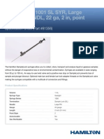 1mL SampleLock Syringe Spec Sheet