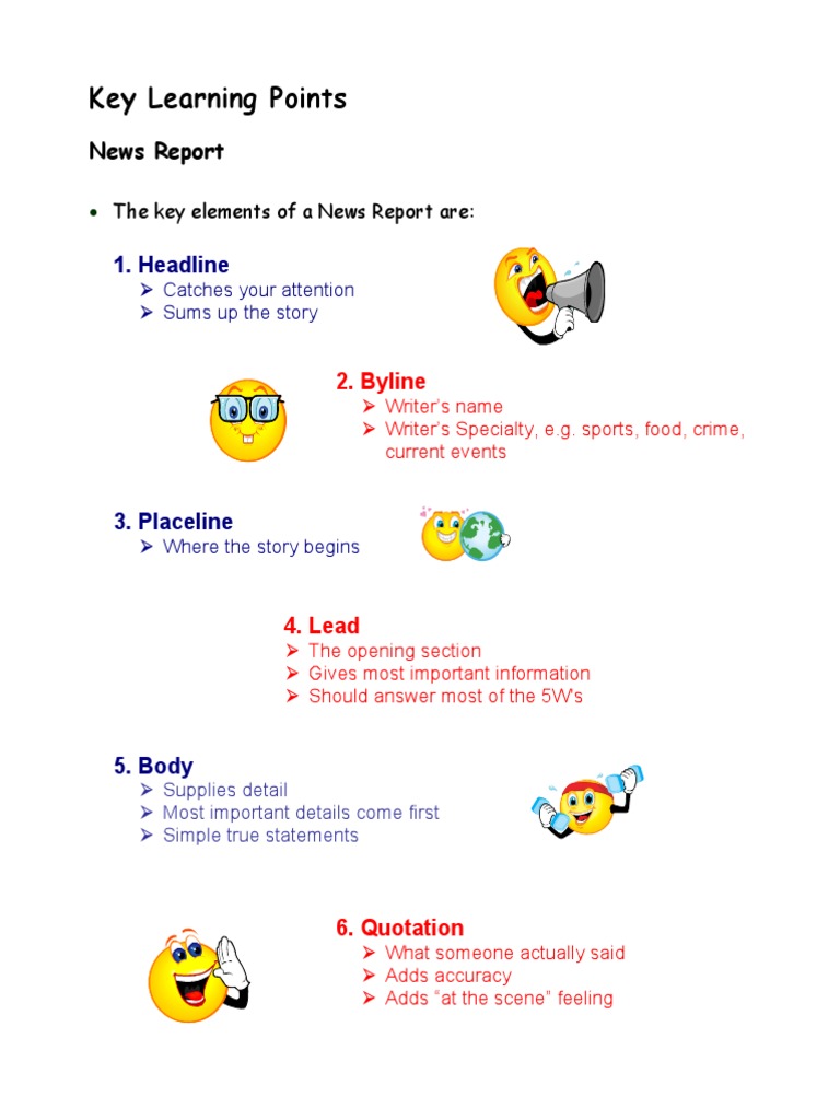 Key Elements of Writing a News Report | PDF
