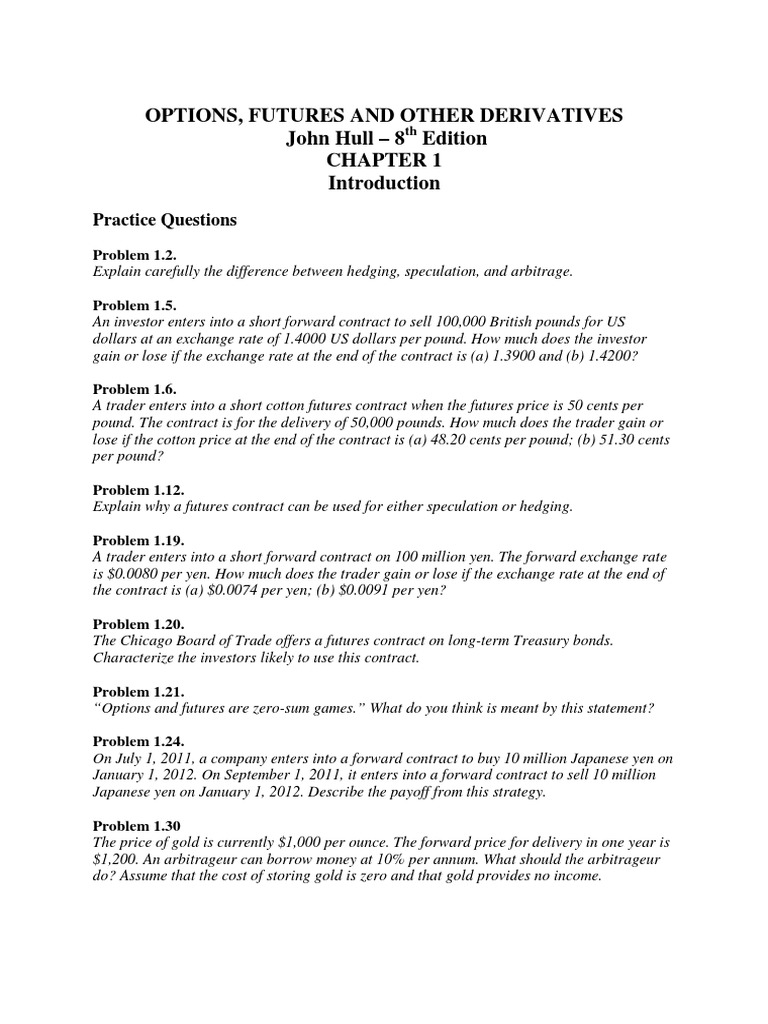 Derivatives: Hedging, Speculation, Arbitrage | PDF | Business | Finance &  Money Management