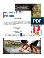 Budget of Work (English)