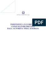 Indennizzi A Favore Dei Consumatori Previsti Dall'Autorita' Per L'energia