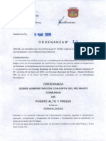 ORD - 12 - Ordenanza, Administración Conjunta Río Maipo.