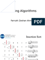 Sorting Algorithms: Farrukh Zeshan Ahmad