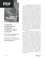 ALBUQUERQUE, Walmyra. Resenha Jogo Da Dissimulação. Pós Abolição